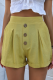 Casual Solid Patchwork Buttons Loose Wide Leg Solid Color Bottoms