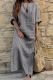 Casual Striped Patchwork V Neck Straight Dresses