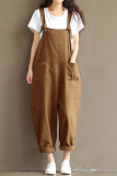 Casual Solid Patchwork Spaghetti Strap Harlan Jumpsuits