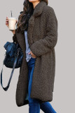 Fashion Street Solid Draw String Turndown Collar Outerwear