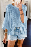 Casual Solid Hollowed Out Patchwork O Neck Tops