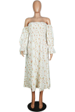 Elegant Plaid Camouflage Print Patchwork Fold Stringy Selvedge Strapless Dresses