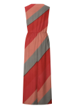 Fashion Print Patchwork O Neck Straight Dresses