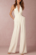 Casual Solid Patchwork Halter Boot Cut Jumpsuits