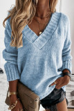 Fashion Casual Solid Patchwork V Neck Tops