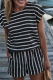 Casual Striped Patchwork O Neck Straight Rompers