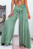 Casual Solid Patchwork Loose Mid Waist Speaker Solid Color Bottoms