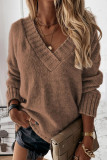 Fashion Casual Solid Patchwork V Neck Tops