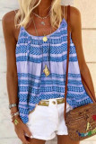 Fashion Casual Print Patchwork Spaghetti Strap Tops