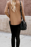 Fashion Casual Solid Patchwork Buttons V Neck T-Shirts