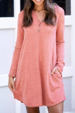 Fashion Casual Solid Patchwork V Neck Princess Dresses