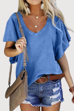Casual Solid Basic V Neck T-Shirts