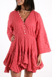 Simple solid color A-line dress