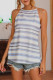 Fashion Casual Striped Patchwork Halter Tops