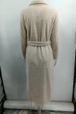 Casual Solid Patchwork Cardigan Collar Outerwear
