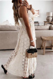 Sexy Casual Solid Patchwork Backless V Neck Sling Dress
