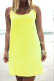 Casual Solid Patchwork O Neck Straight Dresses