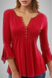 Casual Solid Solid Color O Neck Tops