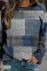 Casual Print Patchwork O Neck Tops