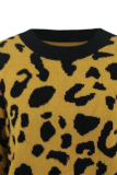Fashion Casual Leopard O Neck Tops
