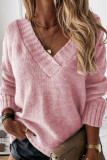 Fashion Casual Solid Patchwork V Neck Tops