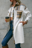 Casual Plaid Patchwork Turndown Collar Outerwear