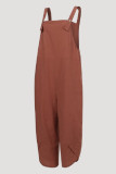 Casual Solid Buttons Capris Loose Jumpsuits