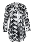 Casual Print Patchwork V Neck Straight Dresses