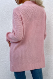 Casual Solid Patchwork Pocket V Neck Tops Sweater