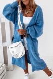 Casual Solid Patchwork Pocket Tops Sweater