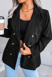 Casual Solid Patchwork Buckle Turn-back Collar Outerwear