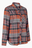 Casual Plaid Patchwork Turndown Collar Tops