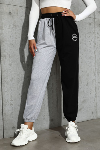 Casual Print Draw String Capris Contrast High Waist Positioning Print Bottoms