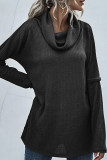 Fashion Casual Solid Patchwork Scarf Collar Tops