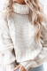 Fashion Casual Solid Patchwork Turtleneck Tops Sweater