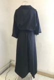 Casual Solid Frenulum Solid Color Long Sleeve Two Pieces