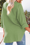 Casual Solid Patchwork Turndown Collar Tops