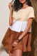 Sweet Color Block Patchwork Contrast O Neck Pleated Dresses