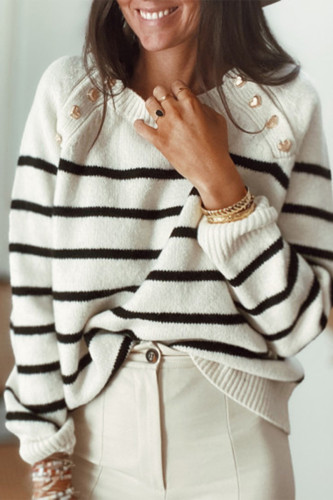 Casual Sportswear Striped Patchwork O Neck Tops