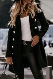 Work Street Solid Buttons Turn-back Collar Outerwear