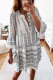 Casual Print Patchwork V Neck Cake Skirt Dresses