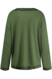 Fashion Street Solid Patchwork V Neck T-Shirts