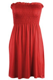 Fashion Casual Solid Patchwork Strapless Princess Dresses