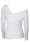 Fashion Solid Patchwork One Shoulder Low Waist Tops