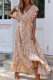 Fashion Street Print Patchwork V Neck Waist Skirt Dresses