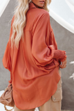 Casual Solid Patchwork Turndown Collar Tops