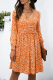 Elegant Floral Patchwork Fold V Neck A Line Dresses
