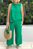 Casual Solid Patchwork O Neck Tops