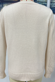 Fashion Solid Tassel Patchwork O Neck Tops