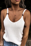 Fashion Street Solid Patchwork Spaghetti Strap Tops